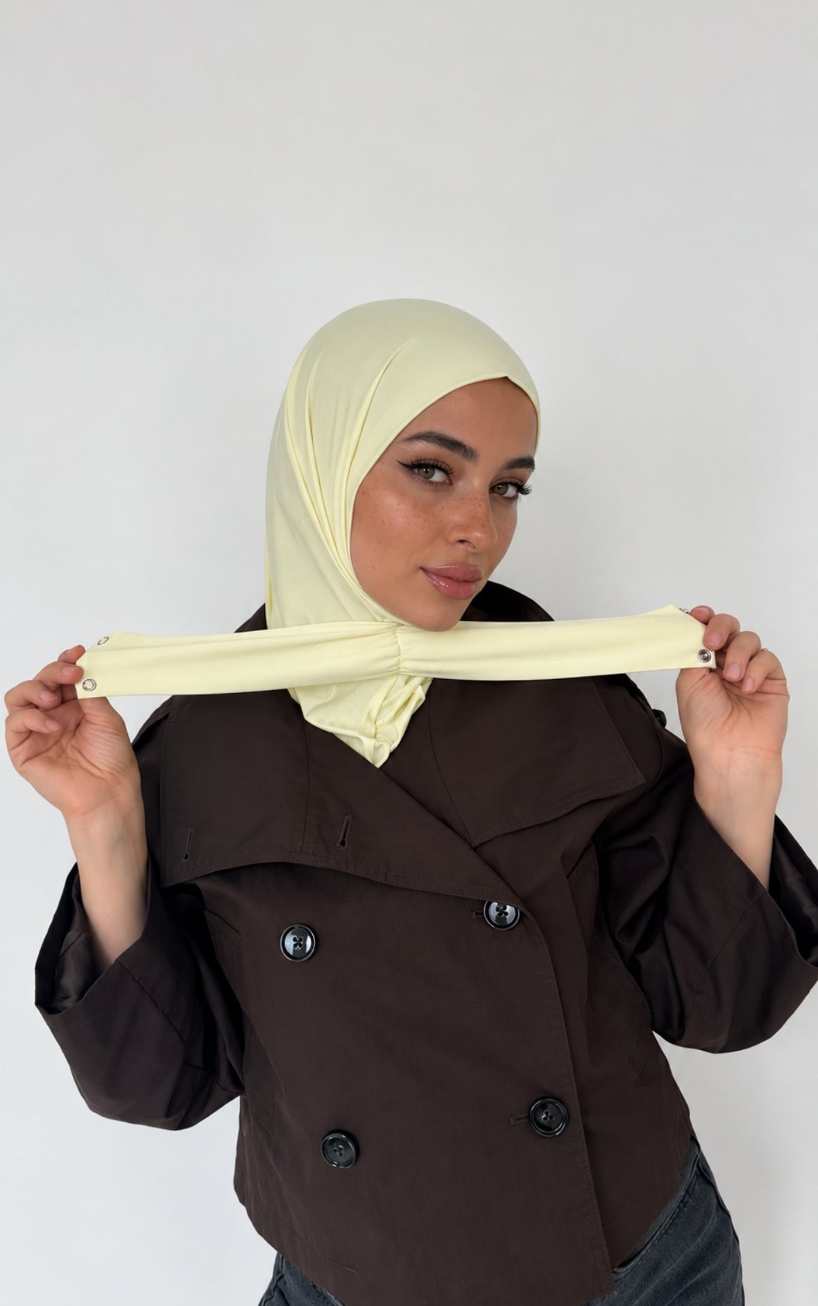 Hijab cagoule a clips en jersey liquide lot de 5 pcs de même couleur