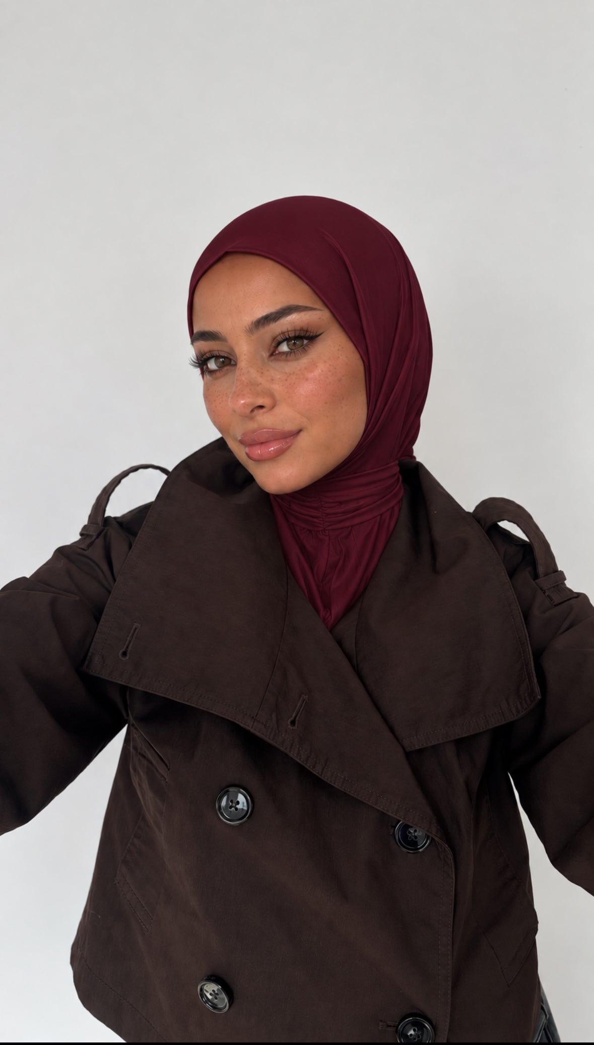 Hijab cagoule a clips en jersey liquide lot de 5 pcs de même couleur
