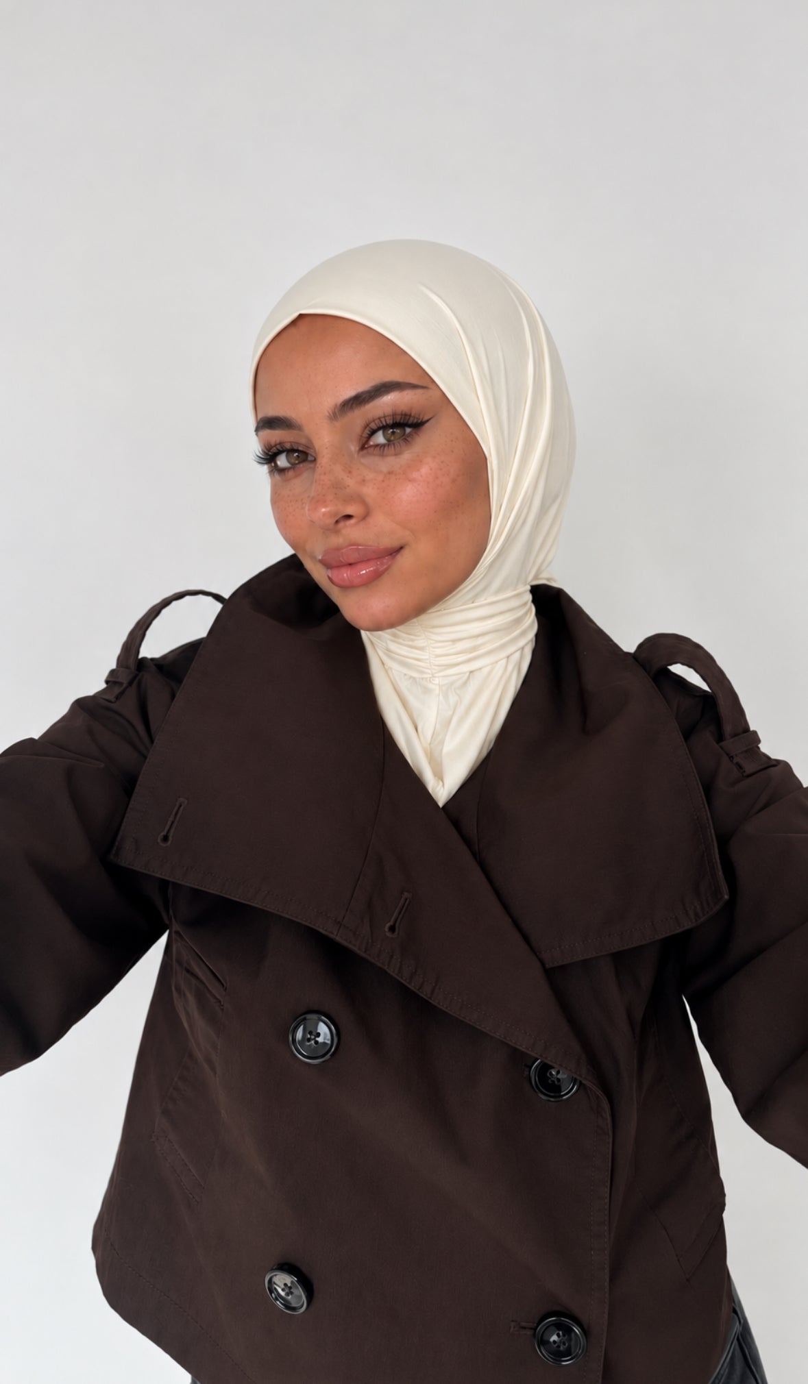 Hijab cagoule a clips en jersey liquide lot de 5 pcs de même couleur
