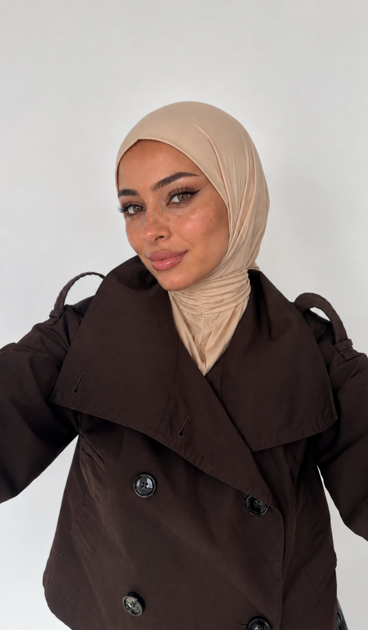 Hijab cagoule a clips en jersey liquide lot de 5 pcs de même couleur